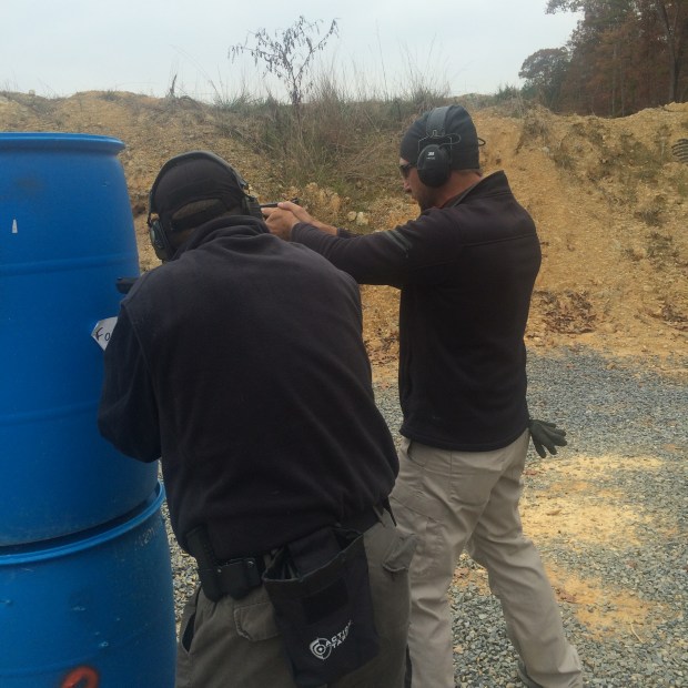 Frank Proctor coaching the author on the Shake and Bake exercise