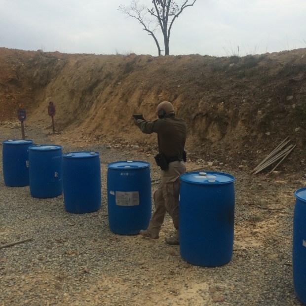 Deputy Brank shooting an exercise